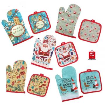 Christmas Baking Heat Resistant Gloves and Mat