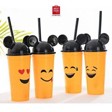 Emoji  Plastic Cup with Straw