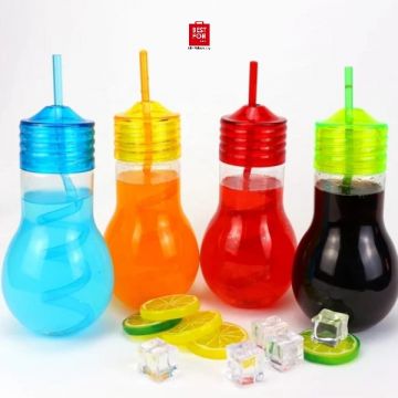 Plastic Bulb Cup with Straw