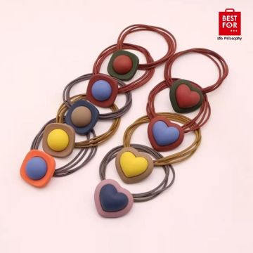 Heart and Square Hair Ring-Heart