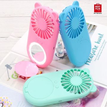 Portable Fan With Led Mirror
