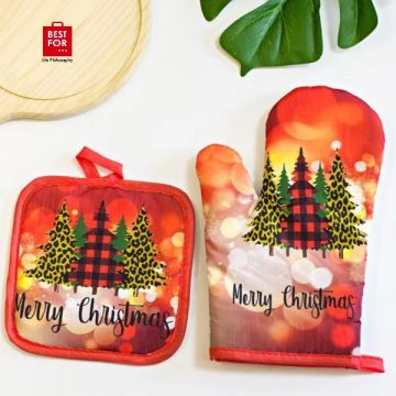 Christmas Heat Resistant Gloves and Mat
