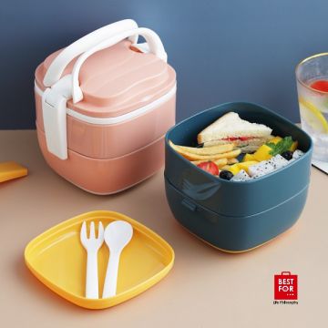 Lunch Box with Spoon and Fork