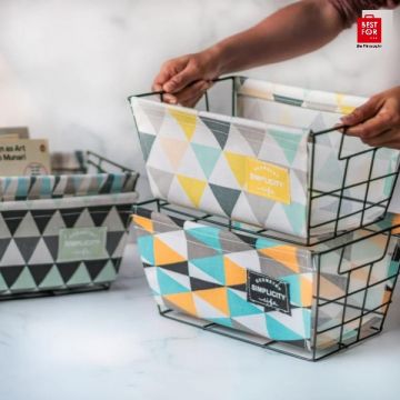 Storage Basket With Geometric Pattern