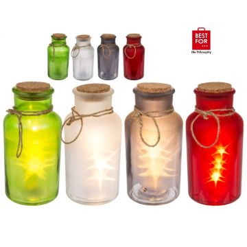 Glass Bottle with Jute String and 5 Led Light